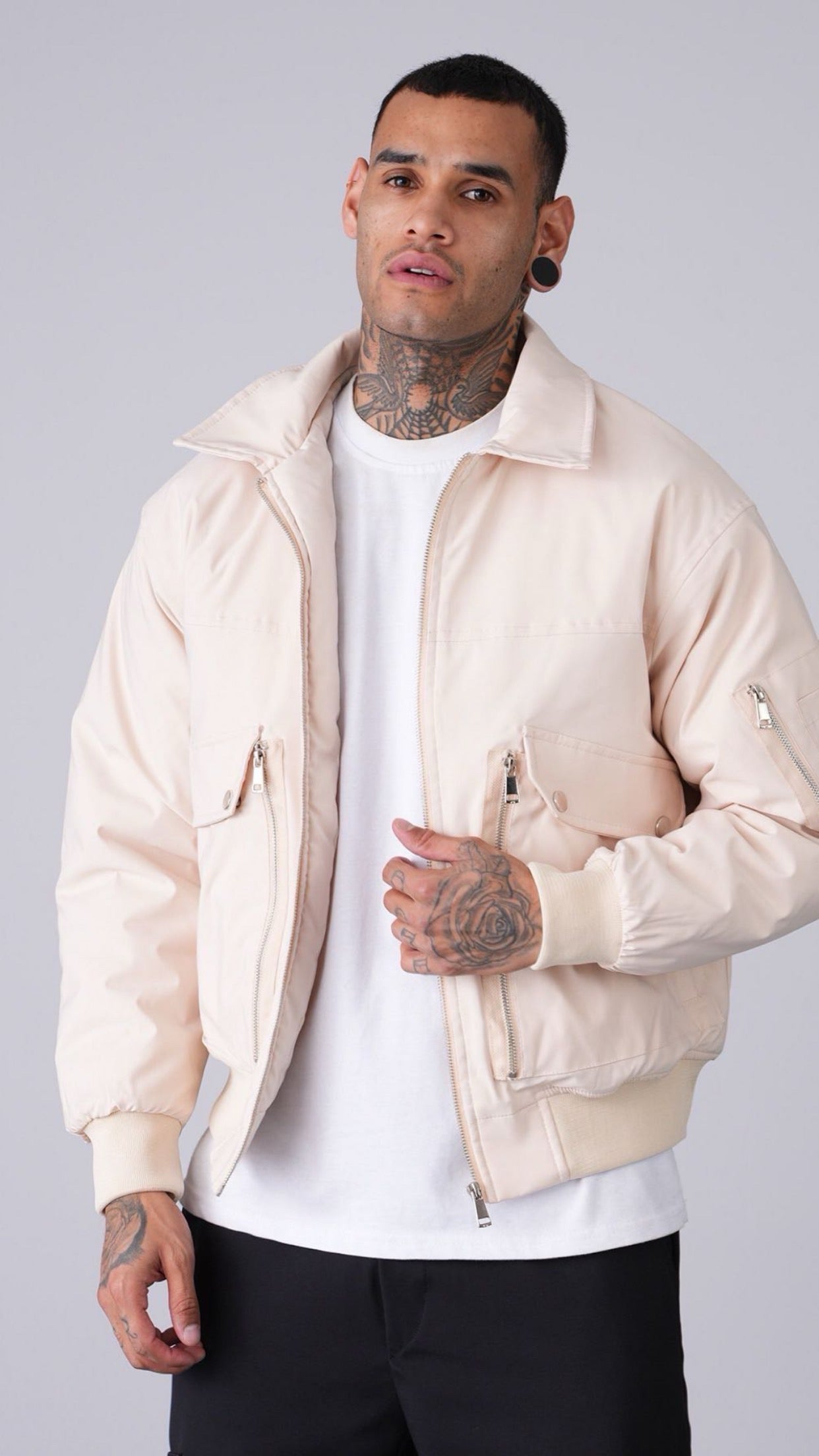Bombers Beige Zippé