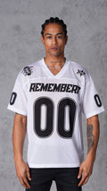 T-Shirt Col V Remember blanc